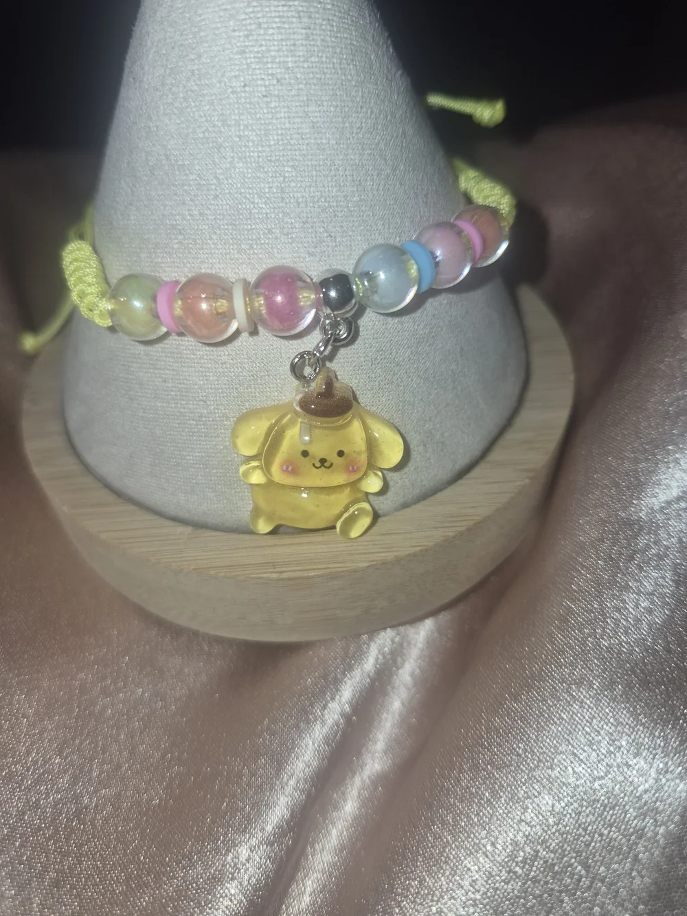Yellow Character Charm Beaded Kids Bracelet